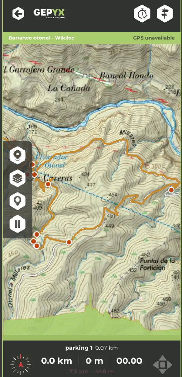 GEPYX en el móvil, siguiendo una ruta
